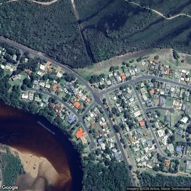 Satellite view of Wooli Harbour