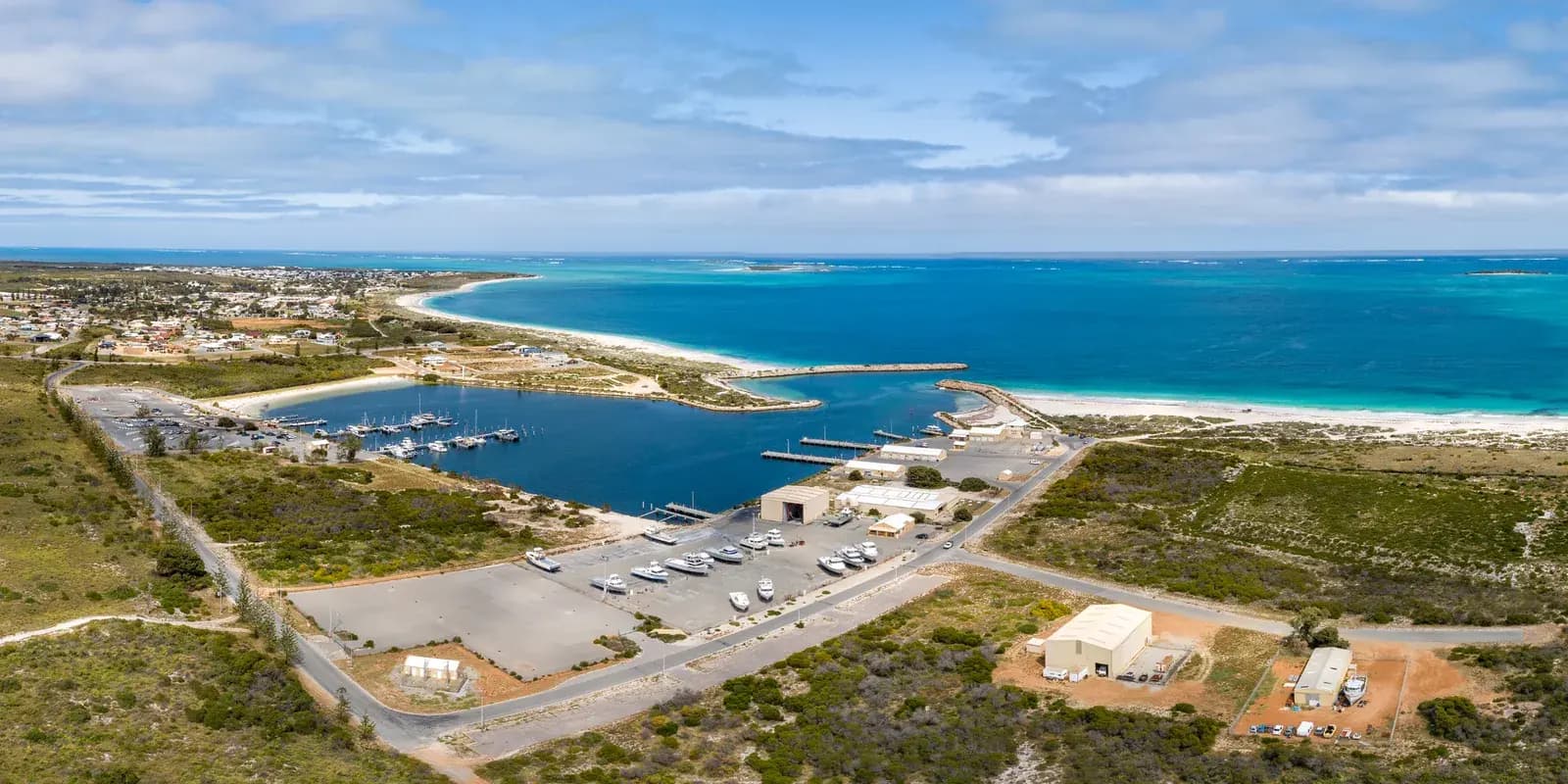 Aerial photo of the Jurien Bay Boat Harbour