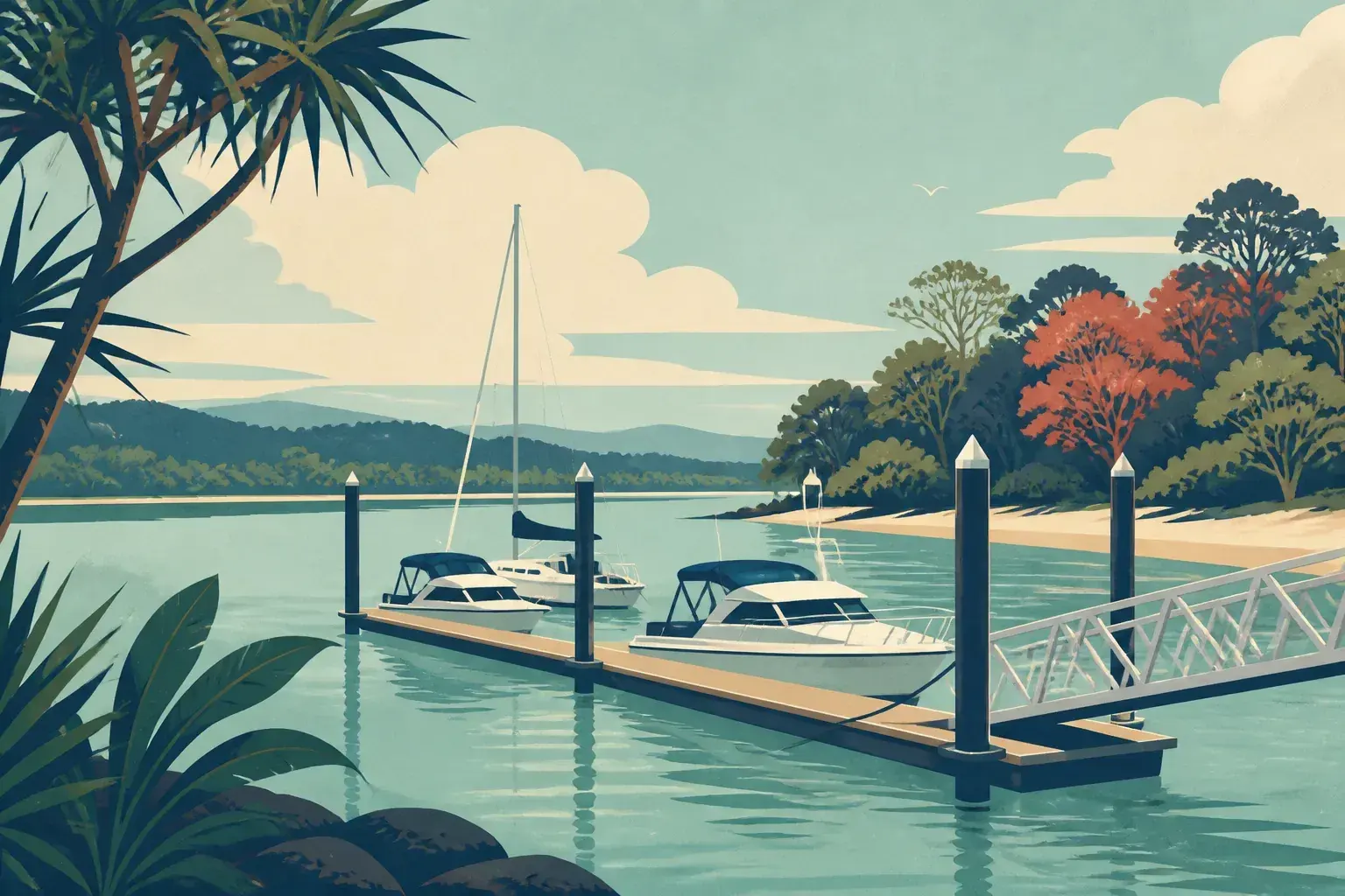 Editorial sailing illustration for Brunswick Heads Boat Harbour