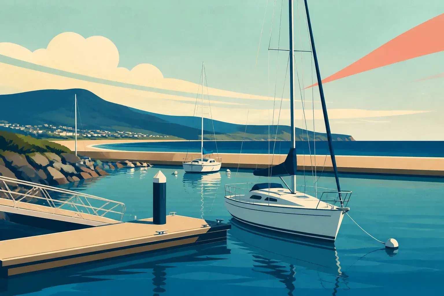 Editorial sailing illustration for Wollongong Harbour (Belmore Basin)