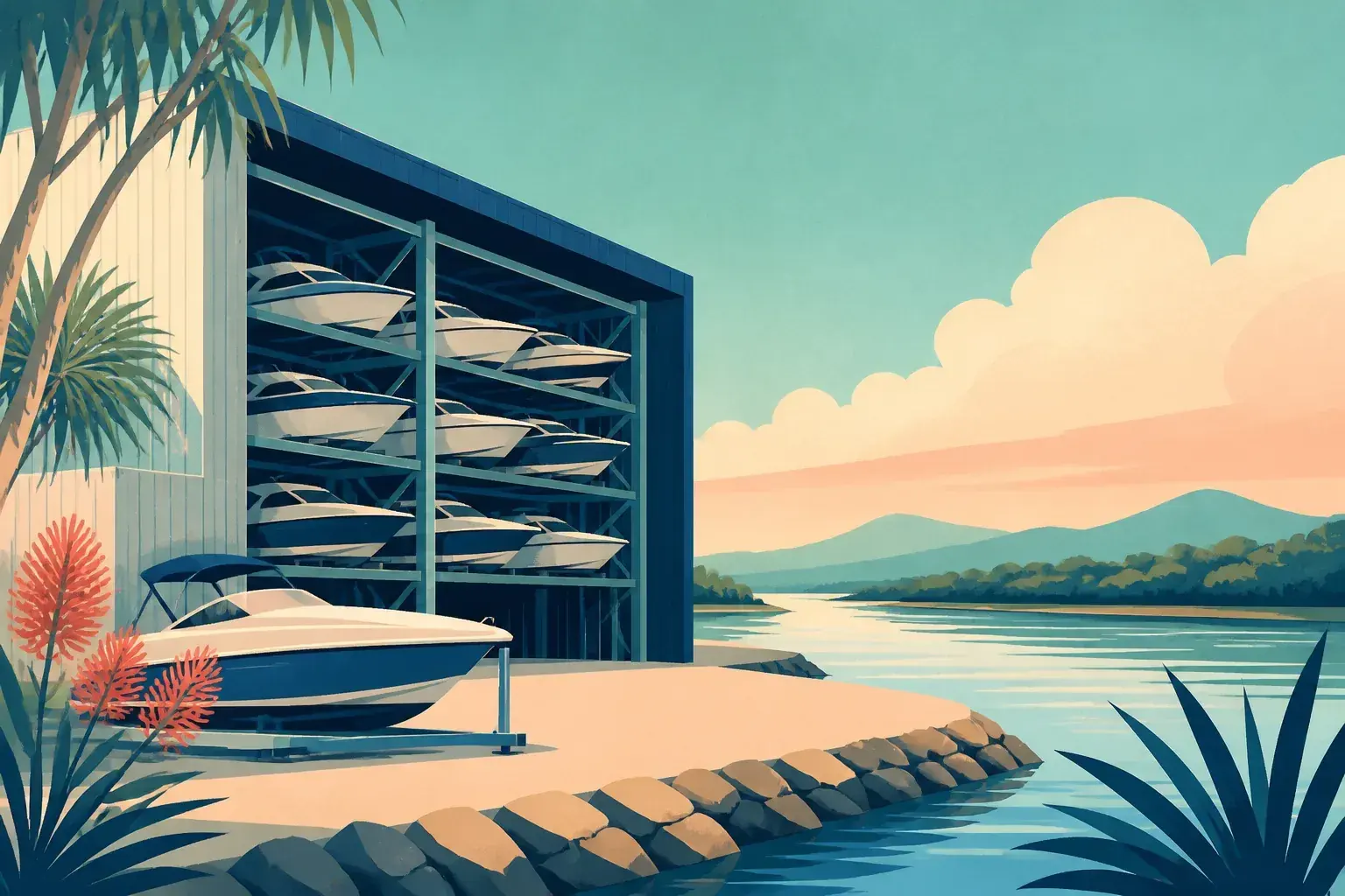 Editorial sailing illustration for Tweed River Marine