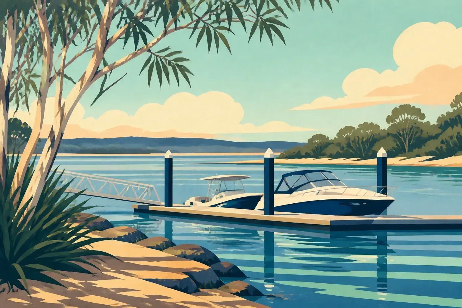 Editorial sailing illustration for Snapper Creek Boat Harbour (Norman Point)