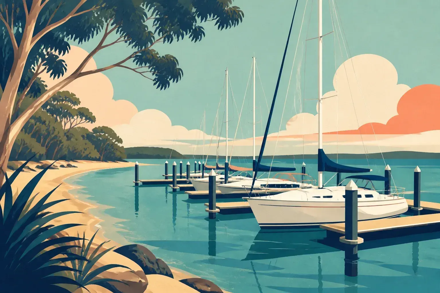 Editorial sailing illustration for Little Ship Club