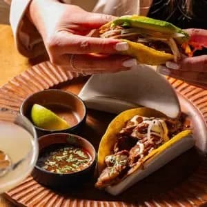 Alegre Bar and Dining barbacoa tacos with avocado and lime, King Street Wharf