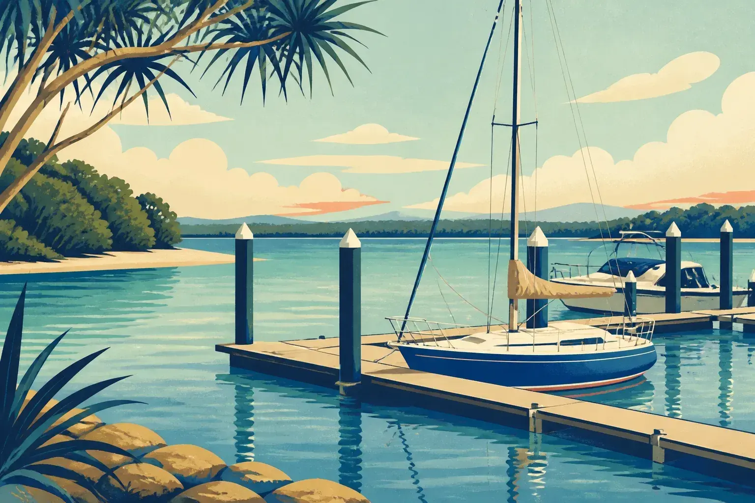 Editorial sailing illustration for Southern Boatharbour