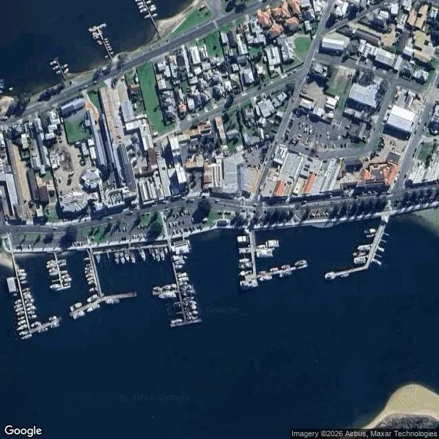 Satellite view of Lakes Entrance Marina