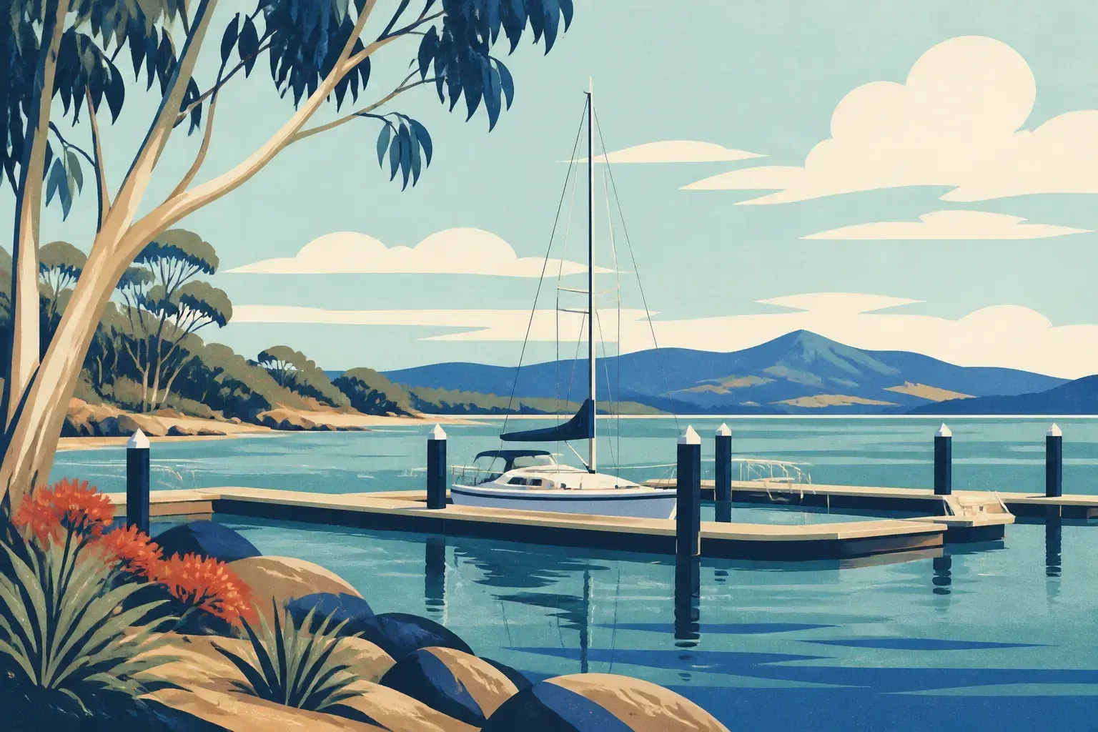 Editorial sailing illustration for St Helens Berthing Piers (MAST)