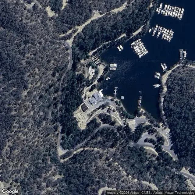 Satellite view of Lake Eildon Marina